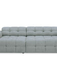 Canapé d'angle relax en velours texturé gris FEDORA - Angle gauche