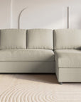 Canapé d'angle réversible convertible coffre de rangement en tissu beige ADAM