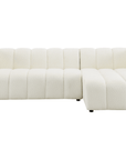 Canapé d'angle réversible en tissu bouclette écru AELIS