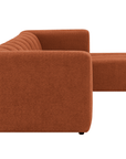 Canapé d'angle réversible en tissu bouclette terracotta AELIS