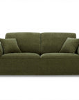 Canapé droit 3 places en velours chiné vert olive ABELIA