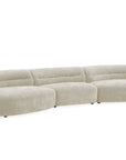 Canapé droit fixe 6 places en velours tissé beige IMENIA