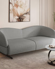 Canapé fixe 3 places en tissu effet peau de mouton gris clair LEXIE