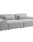 Canapé fixe 3 places en tissu gris EMMA