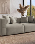 Canapé fixe 3 places en tissu taupe EVELYNE