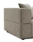 Canapé fixe 3 places en tissu taupe EVELYNE