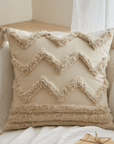 Coussin beige à tissu texturé 45x45 cm YINU