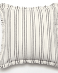 Coussin blanc écru à rayures noires texturées 45x45 cm PAVIA