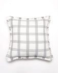 Coussin blanc et gris clair à carreaux 45x45 cm WARMY