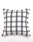 Coussin blanc et gris foncé à carreaux 45x45 cm WARMY