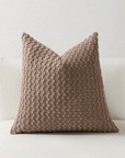 Coussin marron en tissu texturé doux 45x45 cm DUNE