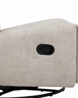 Fauteuil relax pivotant en velours chiné beige LISON