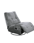 Fauteuil relax pivotant en velours chiné gris LISON