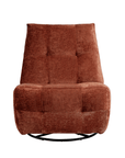 Fauteuil relax pivotant en velours chiné terracotta LISON