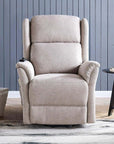 Fauteuil releveur relax en tissu beige à commande électrique PETER