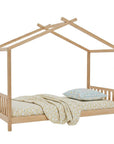 Lit cabane avec barreaux en bois 90 x 190 cm NIDOU