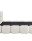 Lit coffre en tissu bouclette beige 140x190 cm BUBBLE