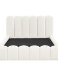 Lit coffre en tissu bouclette beige 140x190 cm RITA