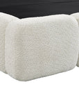 Lit coffre en tissu bouclette beige 160x200 cm BUBBLE