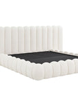 Lit coffre en tissu bouclette beige 180x200 cm GRETA