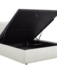 Lit coffre en tissu bouclette beige 180x200 cm MELY