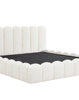 Lit coffre en tissu bouclette beige 180x200 cm RITA