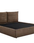 Lit coffre en tissu bouclette marron 140x190 cm MELY