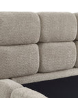 Lit coffre en tissu bouclette taupe 160x200 cm BUBBLE