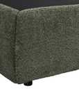 Lit coffre en tissu bouclette vert olive 140x190 cm MELY