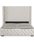 Lit coffre en velours beige 180x200 cm MAXI