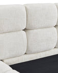 Lit coffre en velours chiné beige 160x200 cm BUBBLE