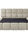 Lit coffre en velours chiné taupe 180x200 cm BUBBLE