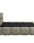 Lit coffre en velours chiné vert olive 180x200 cm BUBBLE