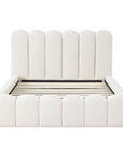 Lit double en tissu bouclette beige 140x190 cm RITA