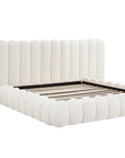 Lit double en tissu bouclette beige 180x200 cm GRETA