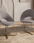 Lot de 2 chaises design en velours beige PETRA