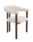 Lot de 2 chaises en tissu texturé écru pieds en métal marron ADRIANA