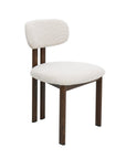 Lot de 2 chaises en tissu texturé écru pieds en métal marron LEONA