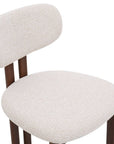 Lot de 2 chaises en tissu texturé écru pieds en métal marron LEONA