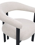 Lot de 2 chaises en tissu texturé écru pieds en métal noir ADRIANA