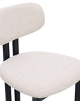 Lot de 2 chaises en tissu texturé écru pieds en métal noir LEONA