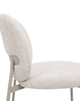 Lot de 2 chaises en tweed écru et pieds en métal gris MARCUS