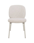 Lot de 2 chaises en tweed écru et pieds en métal gris MARCUS