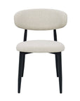 Lot de 2 chaises en tweed écru pieds en métal noir FLAVIA
