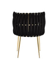 Lot de 2 chaises en velours noir pieds en métal doré POLO