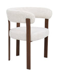 Lot de 2 chaises en velours tissé écru pieds en métal marron DIEGO
