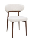 Lot de 2 chaises en velours tissé écru pieds en métal marron JULES