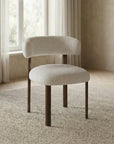 Lot de 2 chaises en velours tissé écru pieds en métal marron LOUISA