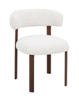 Lot de 2 chaises en velours tissé écru pieds en métal marron LOUISA