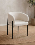 Lot de 2 chaises en velours tissé écru pieds en métal noir DIANA
